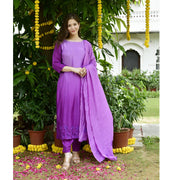 Purple Ombre Party Wear Suit Set