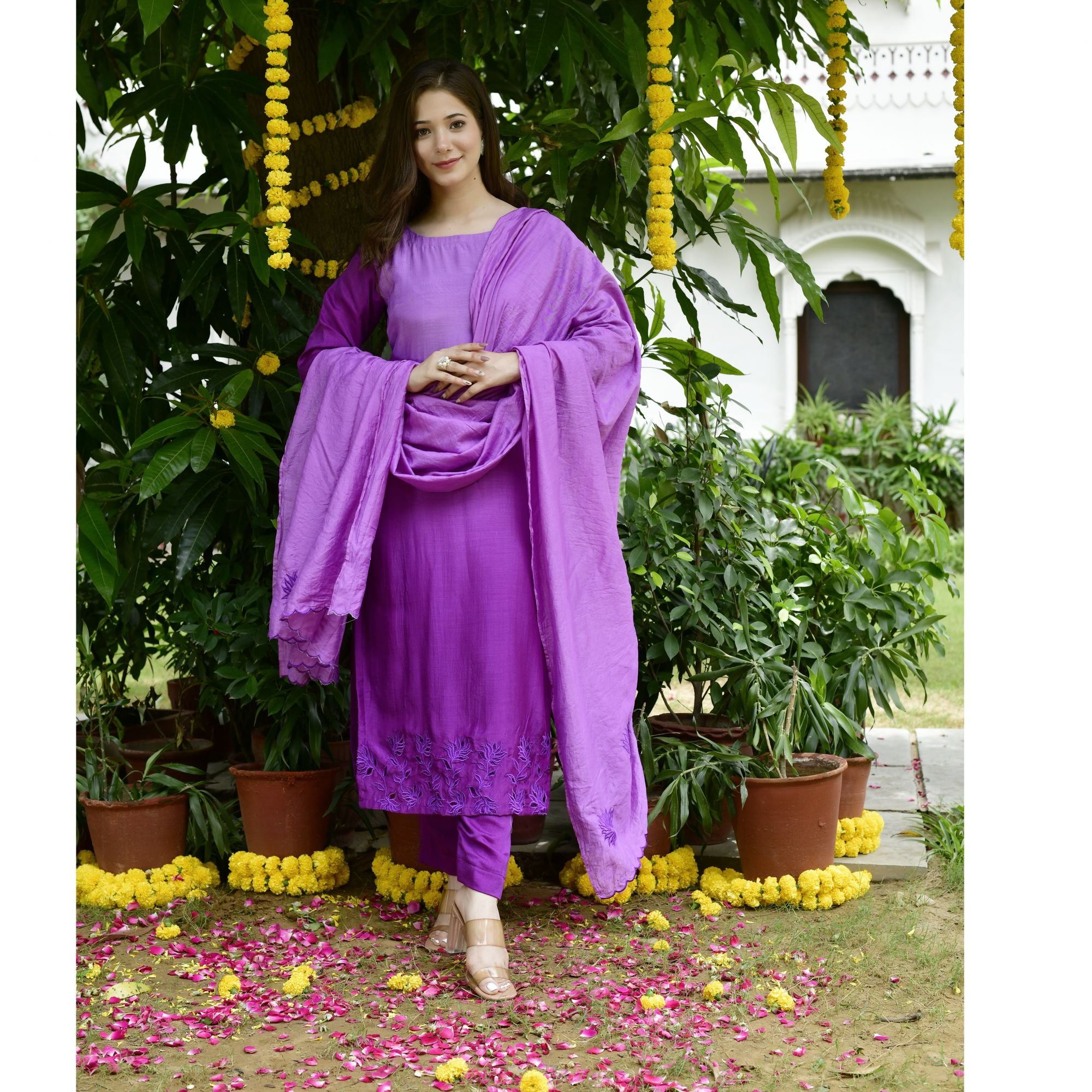 Purple Ombre Party Wear Suit Set