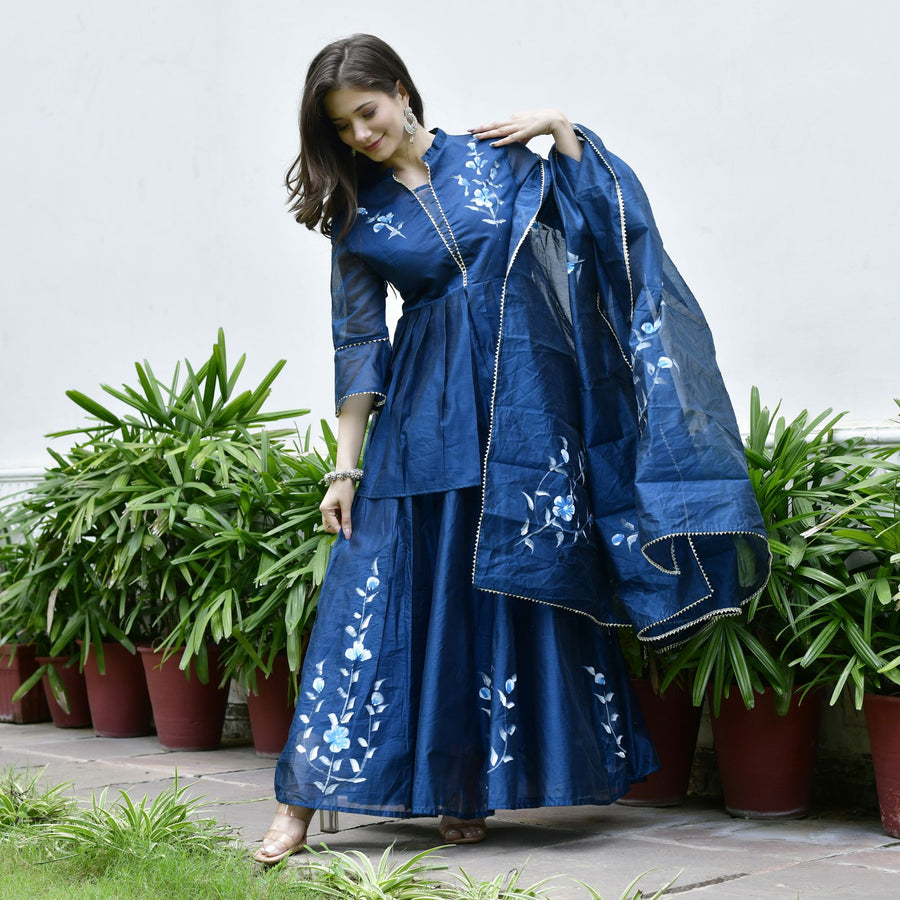 Noor Festival Handpainted Skirt Set