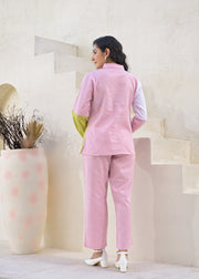 Printed Pure Cotton Shirt Collar Shirt With Trousers Co-Ords Set