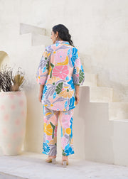 Printed Cotton Tunic & Trousers Co-Ord Set