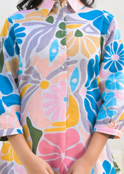 Printed Cotton Tunic & Trousers Co-Ord Set