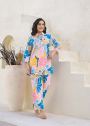 Printed Cotton Tunic & Trousers Co-Ord Set