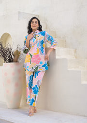 Printed Cotton Tunic & Trousers Co-Ord Set