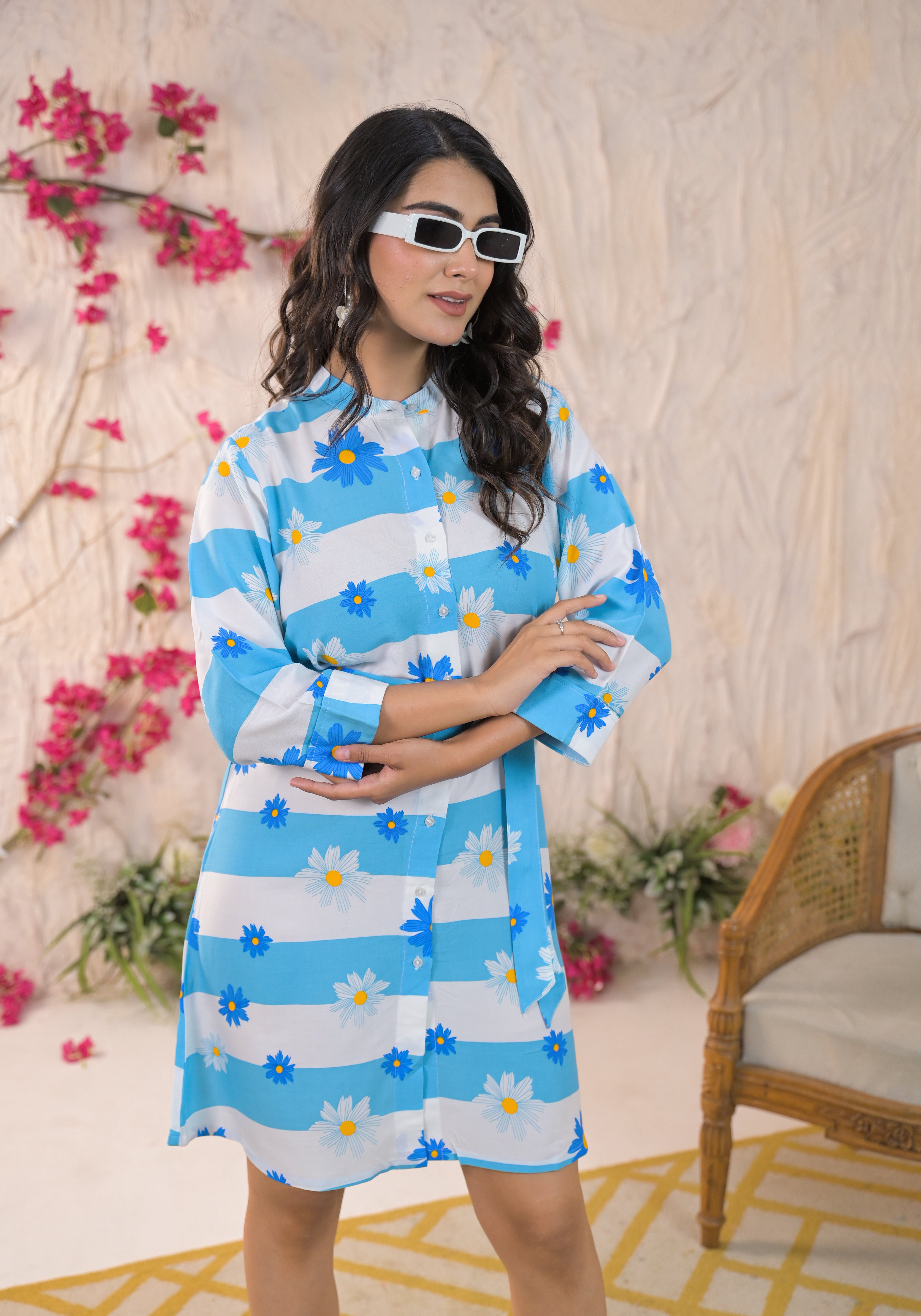 Women Floral Print Fit and Flare Dress
