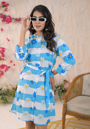 Women Floral Print Fit and Flare Dress