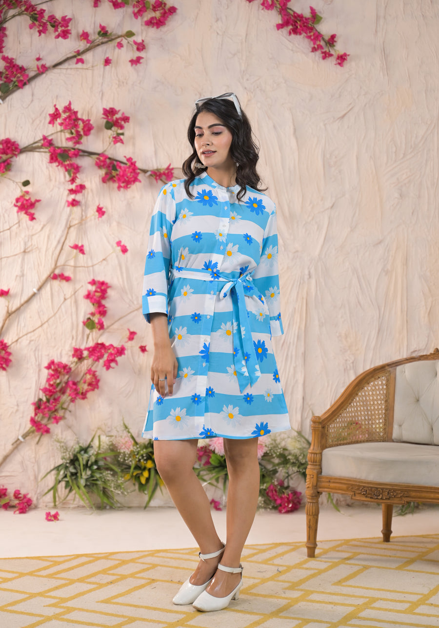 Women Floral Print Fit and Flare Dress