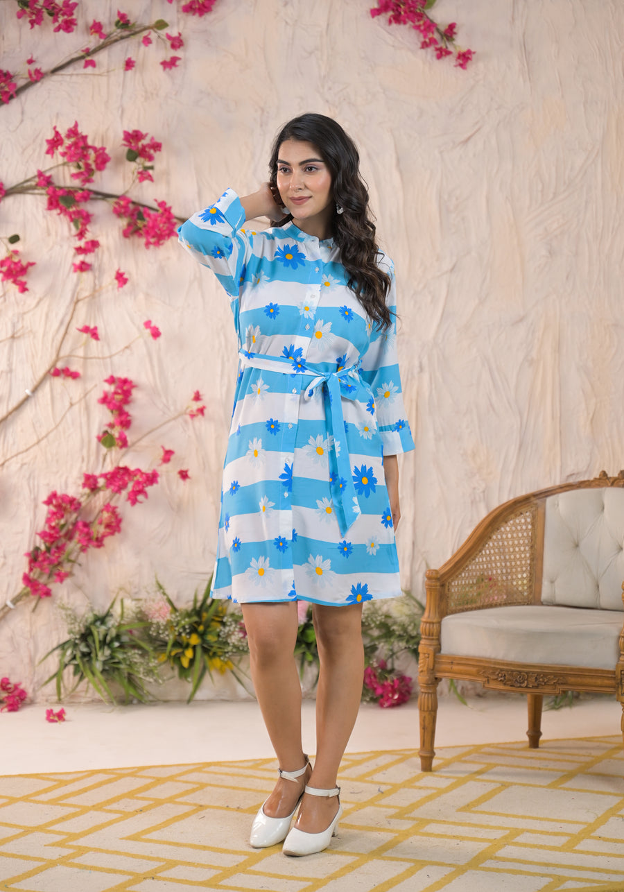 Women Floral Print Fit and Flare Dress