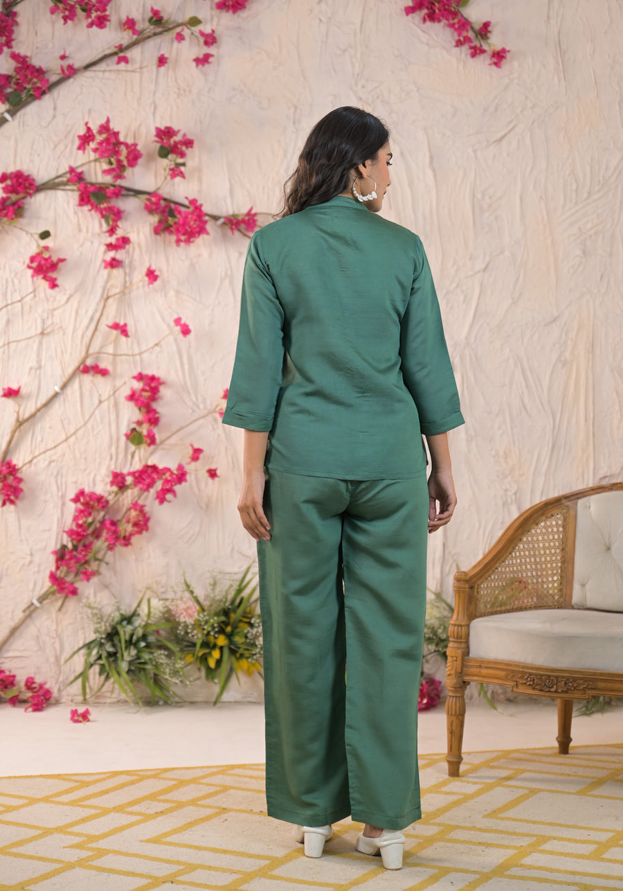 Embroidered Top & Trouser Co-Ords Set