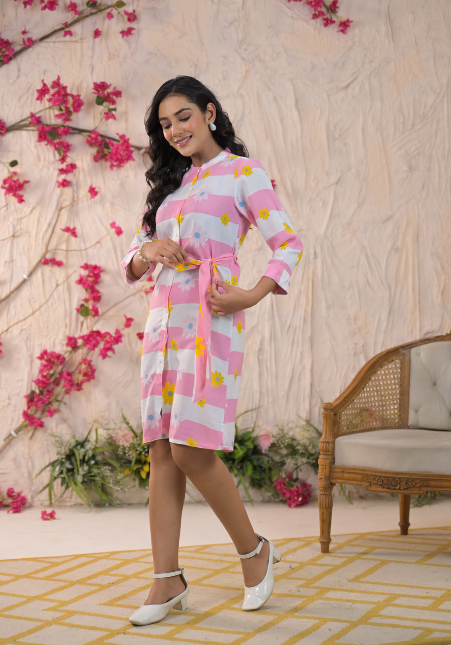 Women Floral Print Fit and Flare Dress