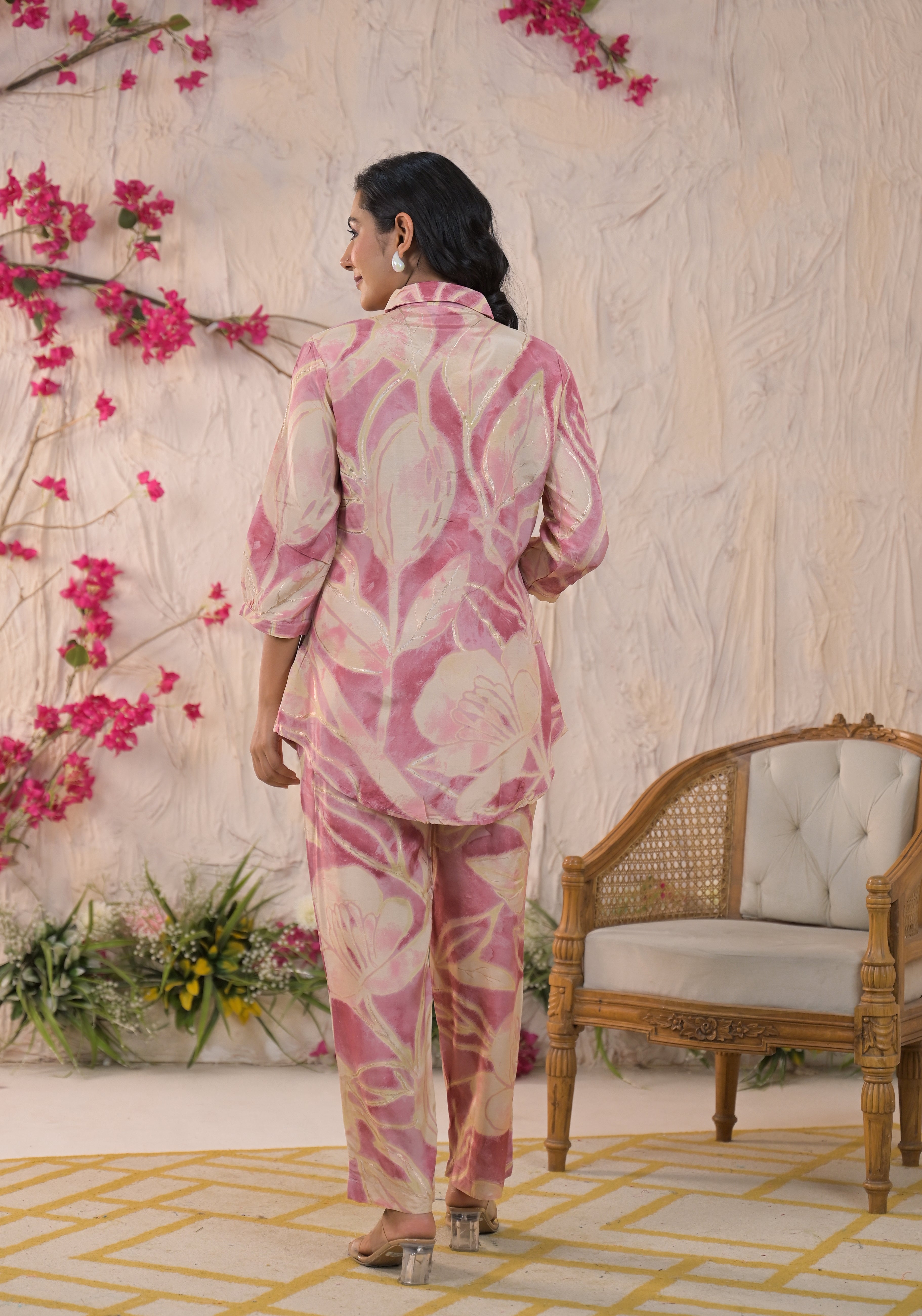 PINK FESTIVE MUSLIN CORD SET