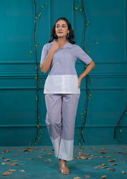 Colorblocked Pure Cotton Top & Trouser Co-Ords