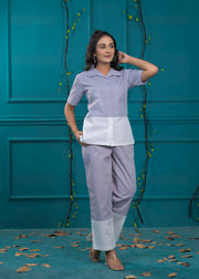 Colorblocked Pure Cotton Top & Trouser Co-Ords