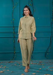 Tan green stylish cord set