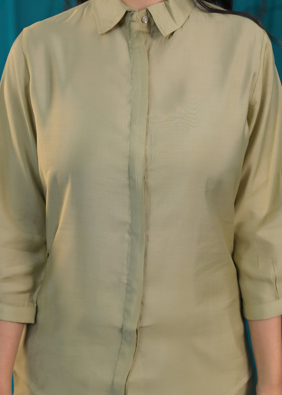 Tan green stylish cord set