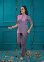 Colorblocked Pure Cotton Top & Trouser Co-Ords