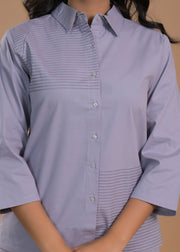 Striped Pure Cotton Shirt Collar Shirt With Trousers Co-Ords Set
