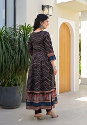 BLACK BRIJ BHUMI PRINT SUIT SET
