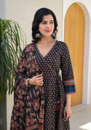 BLACK BRIJ BHUMI PRINT SUIT SET