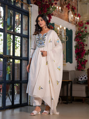 WHITE HANDPAINTED SUIT SET