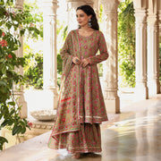 GREEN SHARARA SUIT SET