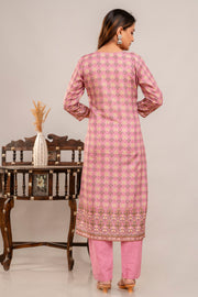 PINK SUMMER PRINT SUIT SET