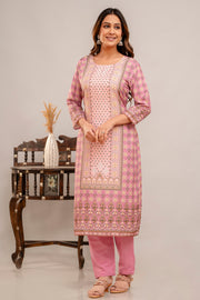 PINK SUMMER PRINT SUIT SET