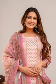 PINK SUMMER PRINT SUIT SET