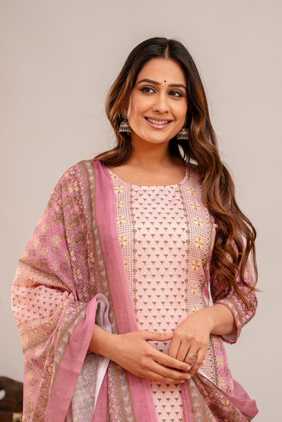 PINK SUMMER PRINT SUIT SET