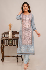 Summer print  Ice blue beautiful suit set