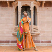 Orange Sharara Suit Set