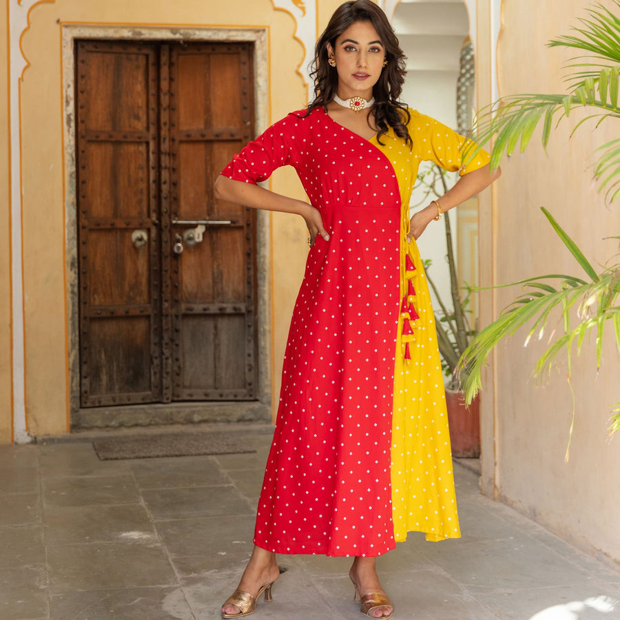 Bandhej Print Beautiful Dress