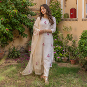 Off White Kota Doriya Suit Set