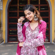 Rani Pink Festival Floral Suit Set