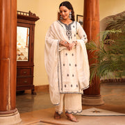White Embroidery Trending Suit Set