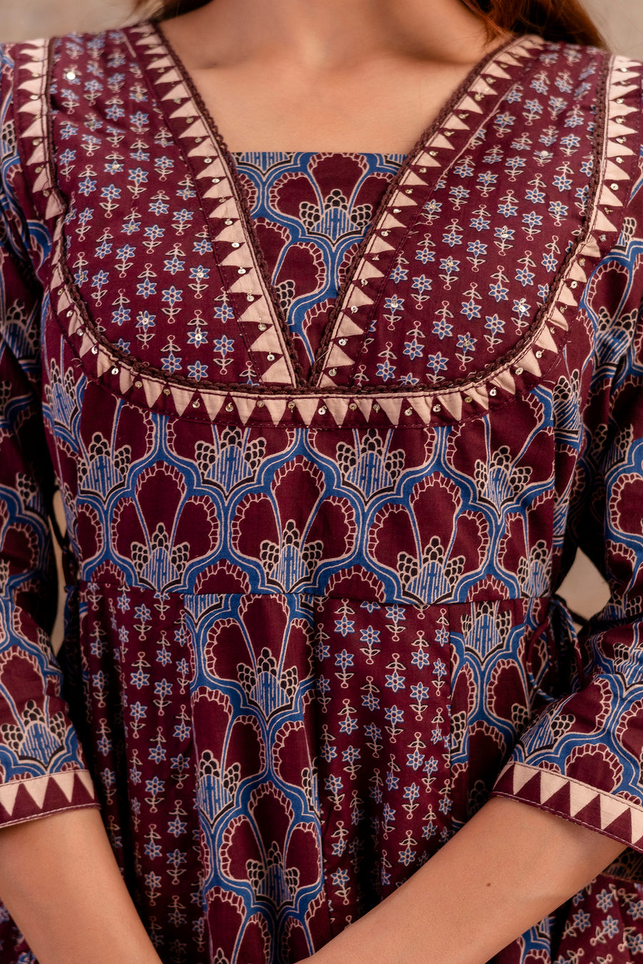 Women Ethnic Motifs Printed Pure Cotton Anarkali Kurta with Trouser & Dupatta