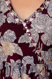 Floral Printed Modal Straight Kurta With Trousers & Dupatta