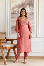 Women Floral Embroidered Kurta with Trousers & Dupatta