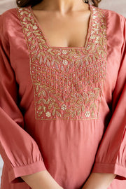 Women Floral Embroidered Kurta with Trousers & Dupatta