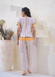 Printed Round Neck Top With Trousers Co-Ords
