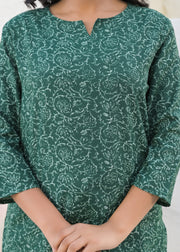 Printed Round Neck Top With Trousers Co-Ords