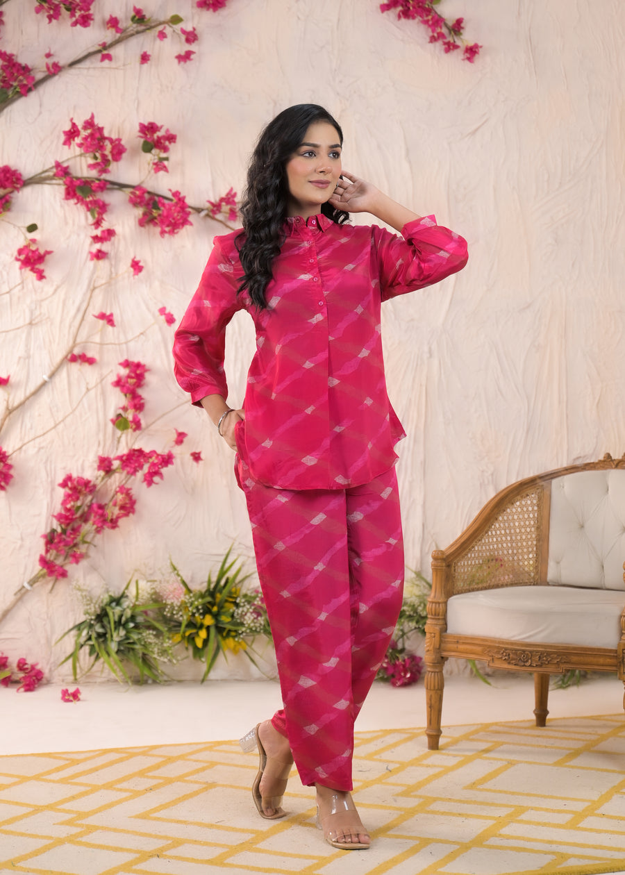 Traditional print pure fabric festive   cord set