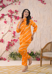 Yellow lehriya festive cord set