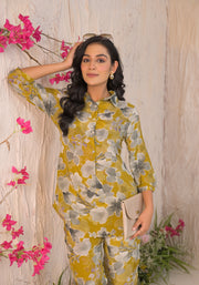 YELLOW FLORAL CORD SET
