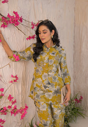 YELLOW FLORAL CORD SET