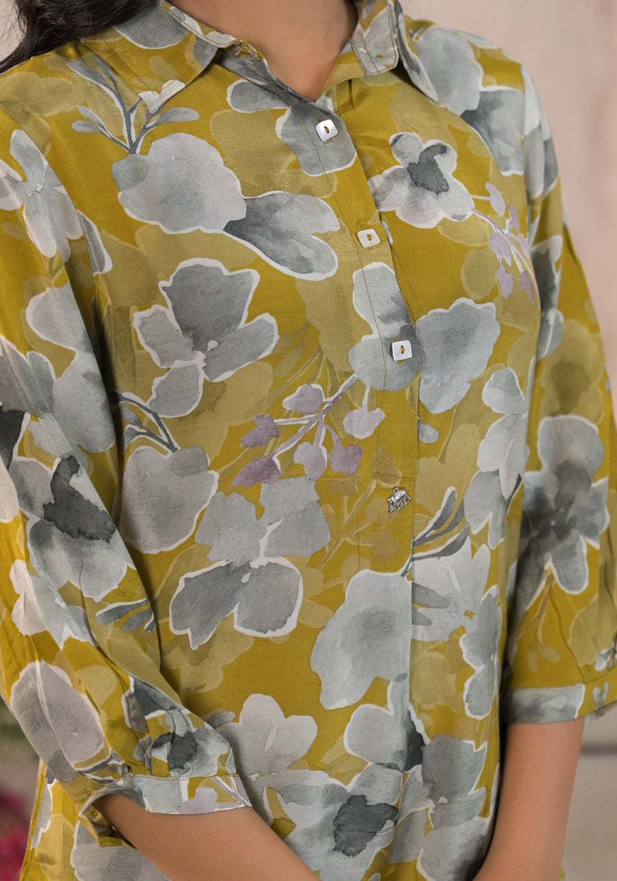YELLOW FLORAL CORD SET
