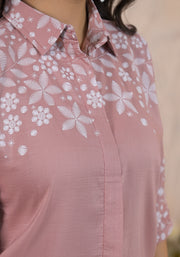 Pink Color embroidery party wear cord set