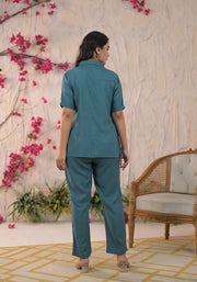 Embroidered Shirt & Trouser Co-Ords Set