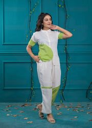 Colorblocked Shirt & Trouser Co-Ords Set