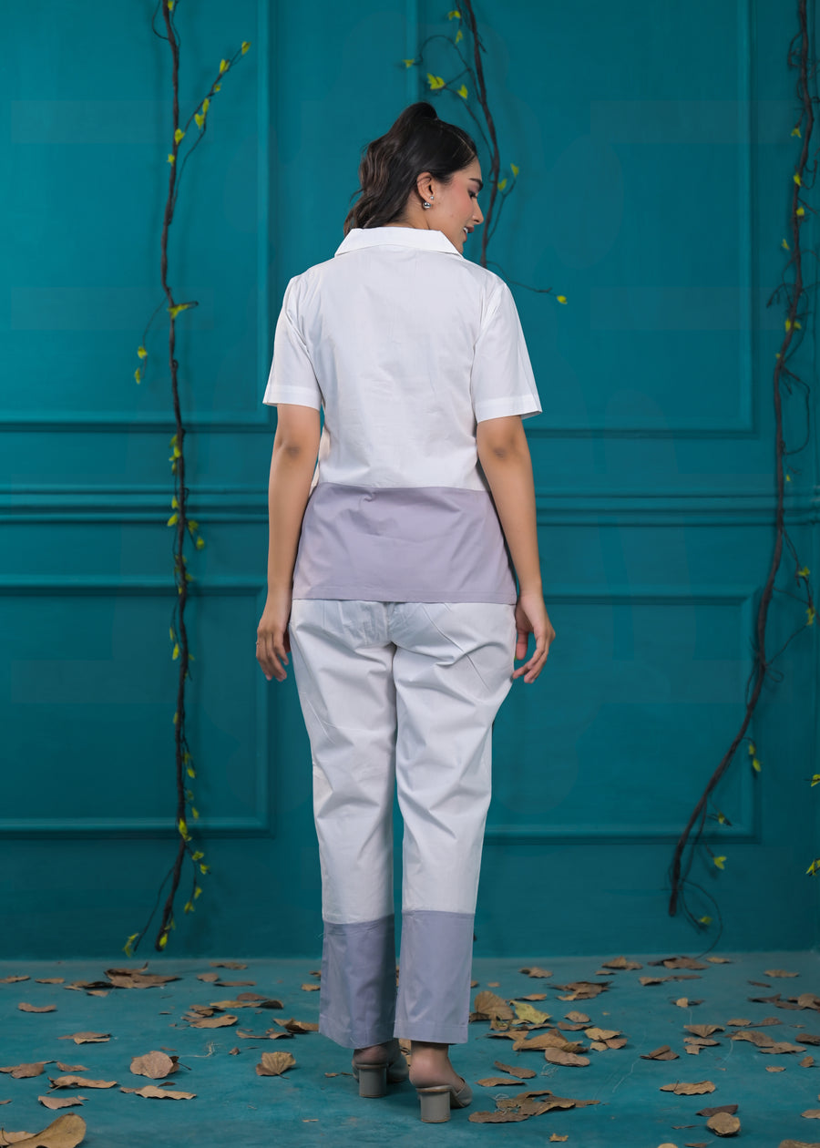 Colorblocked Pure Cotton Top & Trouser Co-Ords